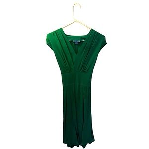 Anthropologie Green Silk Dress